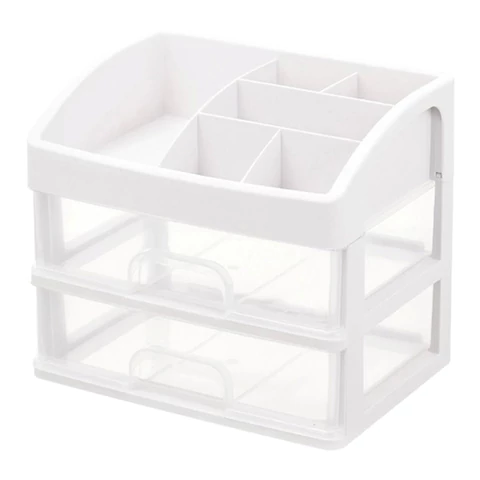 Органайзер для хранения косметики, канцтоваров, мелочей ДВА УРОВНЯ, 20х17х23,5 см, DASWERK (ДАСВЕРК), 608478 - МСК «Форвард»