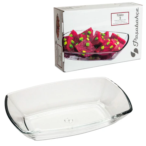 Блюдо, 120х180 мм, КОМПЛЕКТ 2 штуки, стекло, PASABAHCE "ТОКИО", фирменная подарочная упаковка, 54942 700565