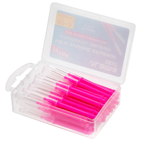 Межзубные ершики 0,7 мм для зубов и брекетов, 40 + 2 шт., в боксе, прямая ручка (I-тип), LAIMA DENT, 609411 - МСК «Форвард»