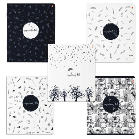 Тетрадь А5 48л. АЛЬТ скоба, клетка, глянцевая ламинация, КОНТРАСТЫ (5 видов), 7-48-575 403753