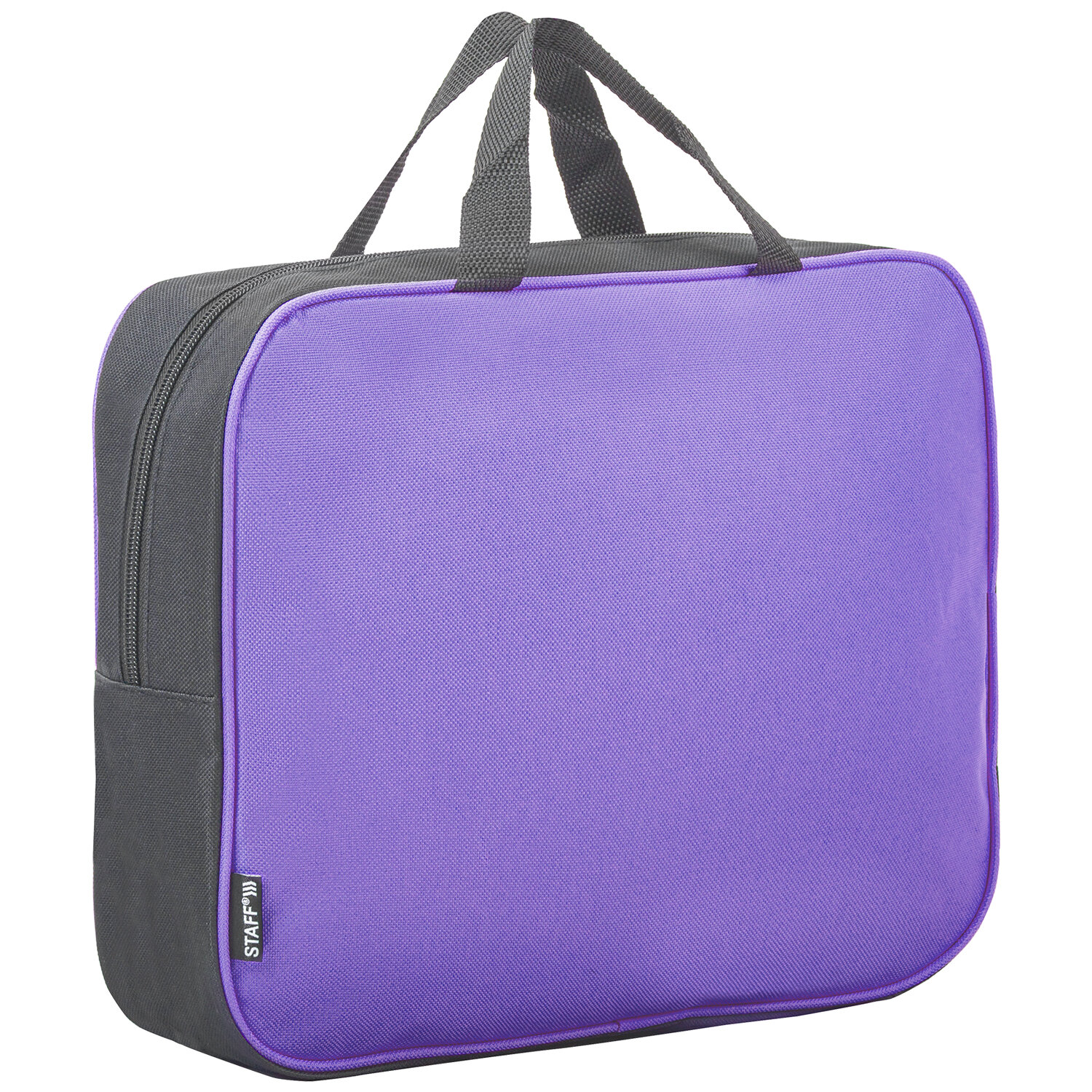 Папка на молнии с ручками STAFF EVERYDAY, А4, ширина 80мм, полиэстер, сиреневая, 270741