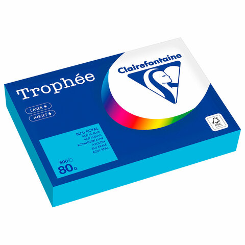 Бумага цветная CLAIREFONTAINE, А4, 80 г/м2, 500 л., интенсив, королевский синий, Франция, 1976PC 116722 - МСК «Форвард»
