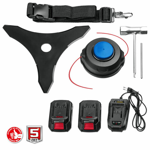 Триммер АККУМУЛЯТОРНЫЙ ЗУБР, с двумя аккумуляторами, 7000 об/мин, ширина скашивания 35 см, ТАБ-365-22 671277 - МСК «Форвард»