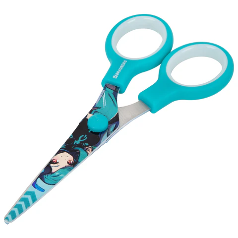 Ножницы 130 мм, мятные, с цветной печатью "Аниме", BRAUBERG ANIME, 238956 - МСК «Форвард»
