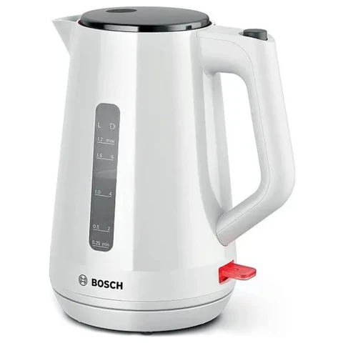 Чайник BOSCH TWK1M121, 1,7 л, 2400 Вт, закрытый нагревательный элемент, пластик, белый 458593