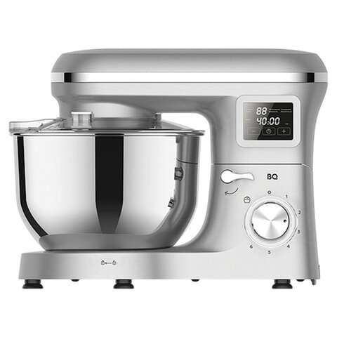 Миксер планетарный BQ (БИ-КЬЮ) MX640, 1600 Вт, 6 скоростей, 3 насадки, металлическая чаша 6 л, серебро, 86194435 457504 - МСК «Форвард»