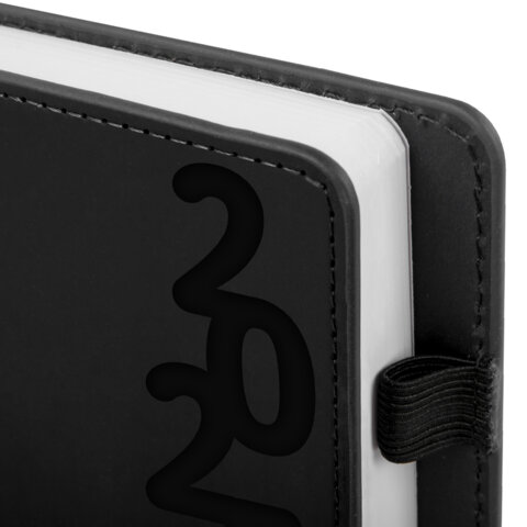 Ежедневник датированный 2026, А5, 150x213 мм, BRAUBERG "Up", под кожу, софт-тач, держатель для ручки, черный, 117116 - МСК «Форвард»