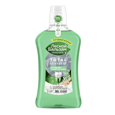 Ополаскиватель для полости рта 800 мл, ЛЕСНОЙ БАЛЬЗАМ "Экстракт имбиря и матча" 609847