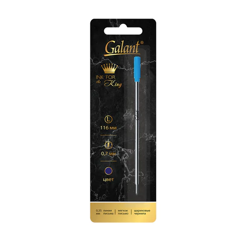Стержень шариковый тип CROSS, СИНИЙ, пишущий узел 0,7 мм, металл, 116 мм, блистер, GALANT, 170385 - МСК «Форвард»