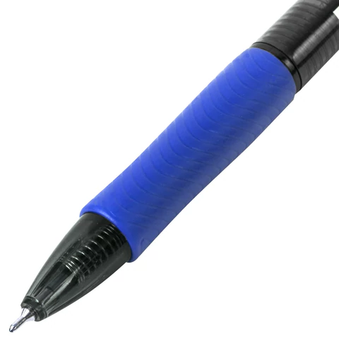 Ручка шариковая автоматическая с грипом BRAUBERG OFFICE STYLE, СИНЯЯ, игольчатый наконечник 0,7мм, линия 0,35мм, тонированный корпус, 144210 - МСК «Форвард»
