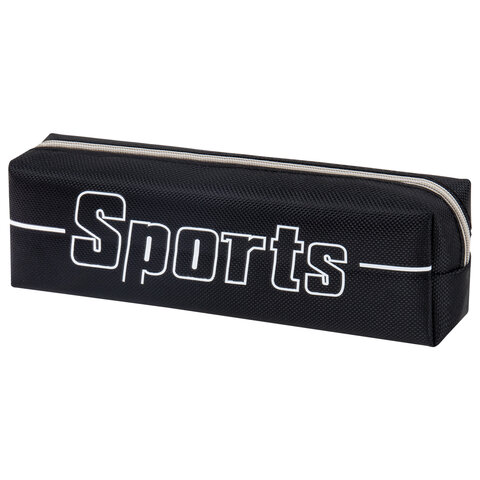 Пенал BRAUBERG, 1 отделение, полиэстер, Sport, черный, 19х4х6 см, 270267