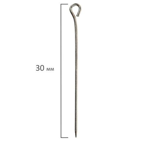 Булавки универсальные с головками-петельками BRAUBERG, 30 мм, 500 штук, в пластиковой коробке, 271319 - МСК «Форвард»