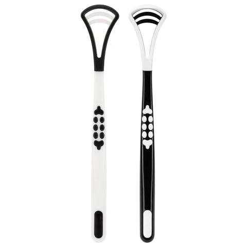 Скребок для языка двусторонний с зубчиками, КОМПЛЕКТ 2 шт., удобная ручка, пластик, LAIMA DENT, 609412 - МСК «Форвард»