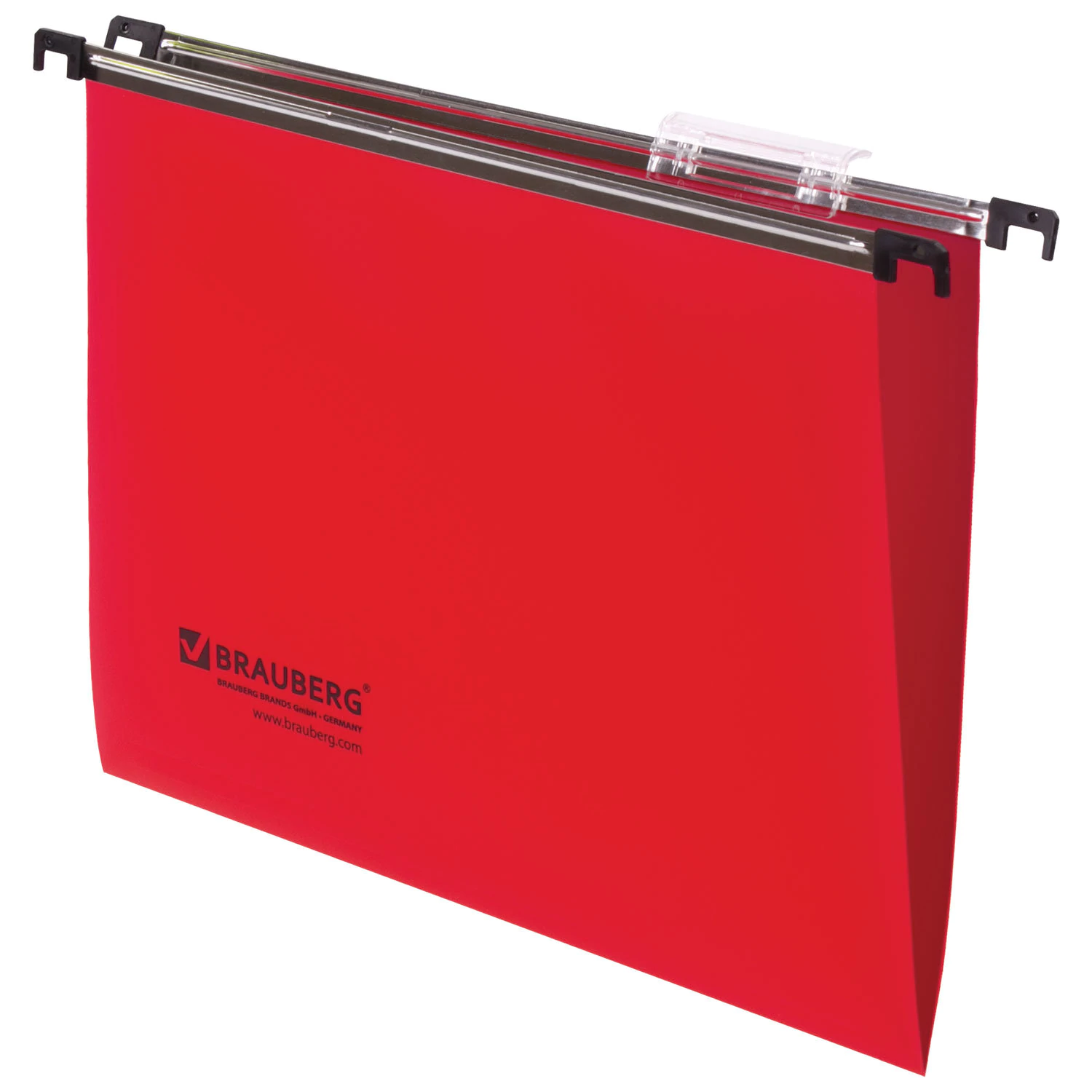 Подвесные папки А4 (350х245мм), до 80л, КОМПЛЕКТ 5 шт, пластик, красные, BRAUBERG (Италия), 231800