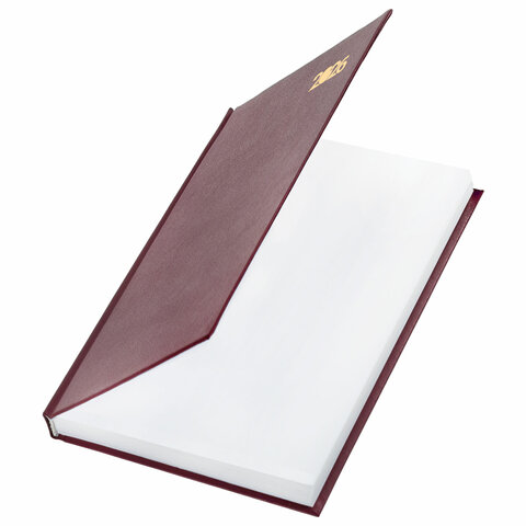 Ежедневник датированный 2026 145х215 мм, А5, STAFF, обложка бумвинил, бордовый, 117306 - МСК «Форвард»