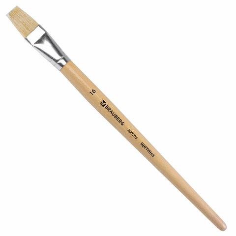 Кисть BRAUBERG щетина, плоская, №16, 200205