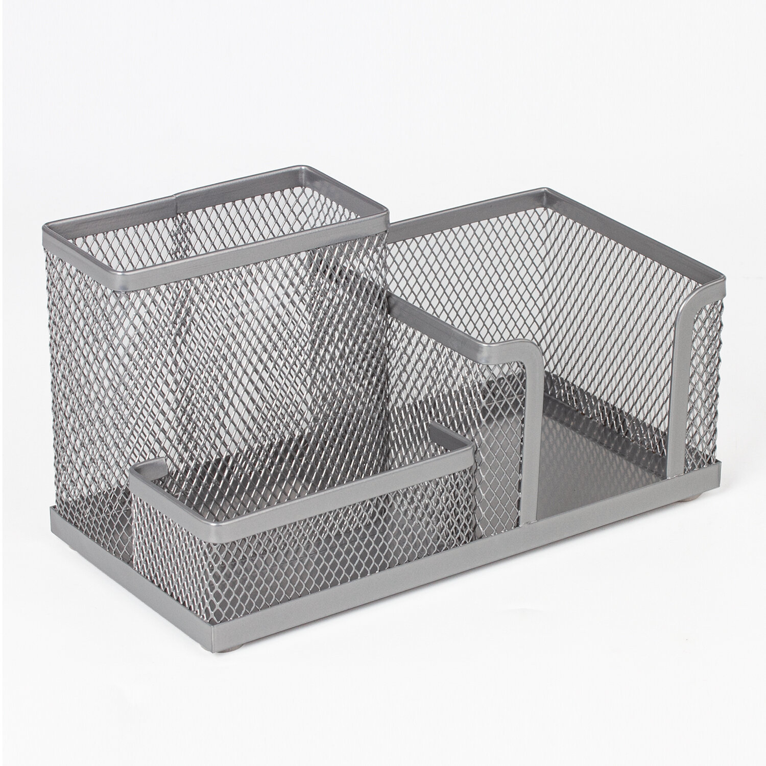 Подставка-органайзер BRAUBERG "Germanium", металлическая, 3 секции, 102х186х95мм, серебр, 231987