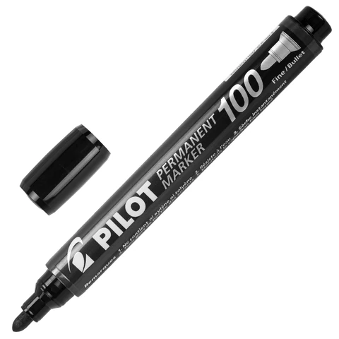 Маркер перманентный PILOT, ЧЕРНЫЙ, круглый наконечник 1-3 мм, SCA-100 B 152684 - МСК «Форвард»