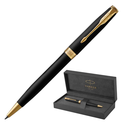 Ручка шариковая PARKER Sonnet Core Lacquer Black GT, корп. черн. глянц. лак, позол. дет,черн,1931497 142339