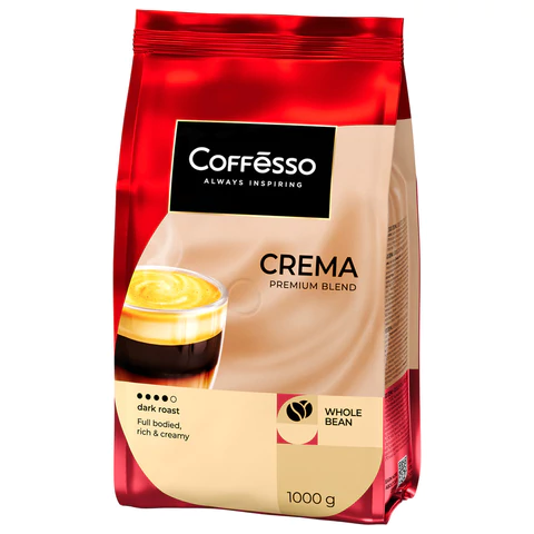 Кофе в зернах COFFESSO "Crema", 1 кг, 102486 623412