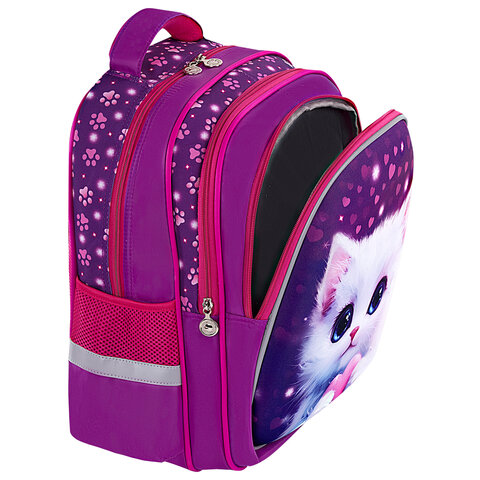 Рюкзак BRAUBERG KIDS MIND с пеналом в комплекте, 2 отделения, "Humble Cat", 40х28х18 см, 273176 - МСК «Форвард»