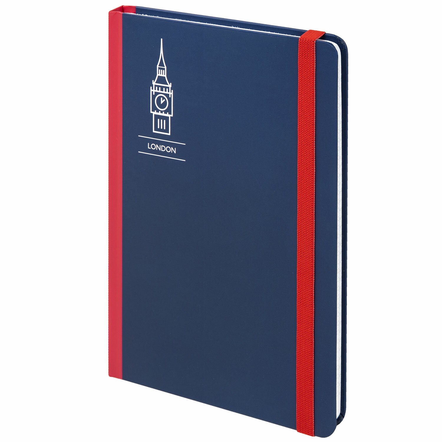 Блокнот с резинкой в клетку 96л, А5 145х203мм, твердая обложка, BRAUBERG, London, 113720