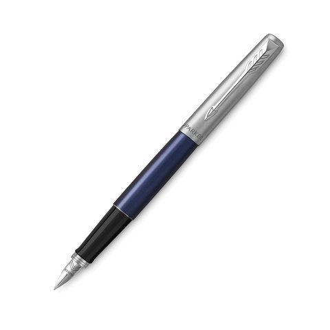 Ручка перьевая PARKER Jotter Royal Blue CT,  корпус синий/черн, детали нерж. сталь, синяя, 2030950 142942