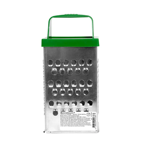 Терка 4 грани 18,2х6,2х8,5 см, белая жесть с пластиковой ручкой, BOOMHOUSE (БумХаус) Basic, 701860 - МСК «Форвард»