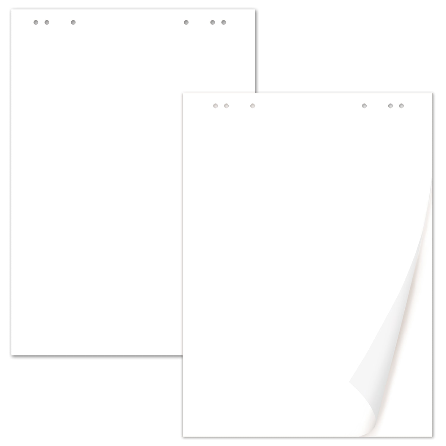 Блокноты для флипчарта ПЛОТНЫЕ 80 г/м2, BRAUBERG, КОМПЛЕКТ 5шт., 20 л., чистые, 67,5*98 см, 124098