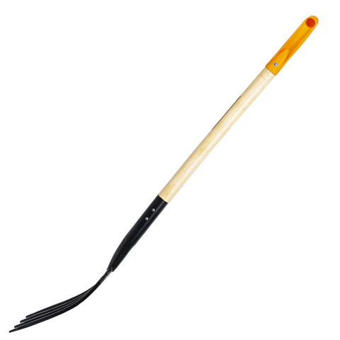 Вилы копальные стальные 19х28 см, ОБЩАЯ ДЛИНА 115 см, деревянный черенок, V-ручка, RABBITEX (РАББИТЕКС) "STANDARD", 700492 - МСК «Форвард»