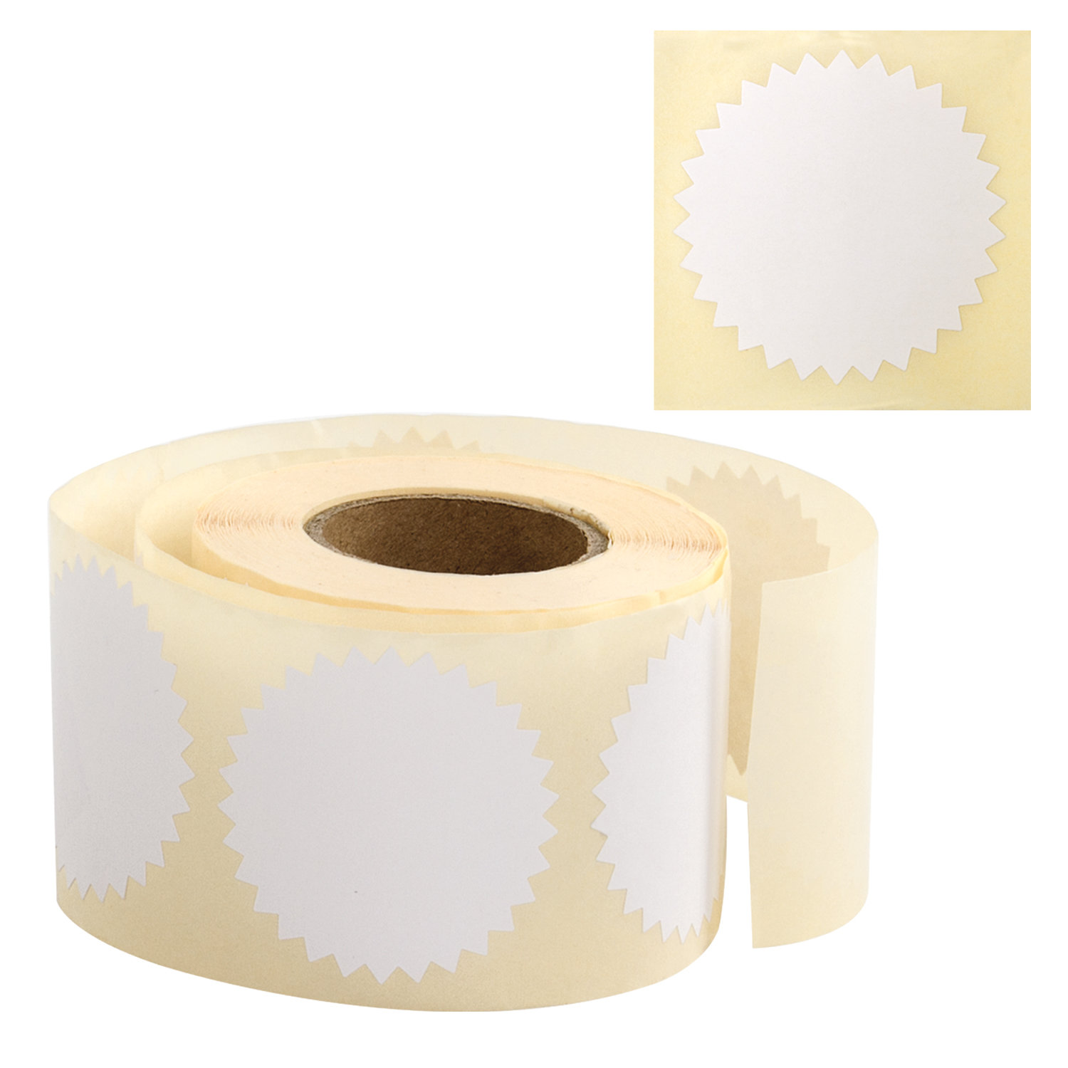 Этикетка самоклеящаяся для опечатывания документов ЗВЕЗДОЧКА белая, 52 мм, 500 шт, BRAUBERG 111651