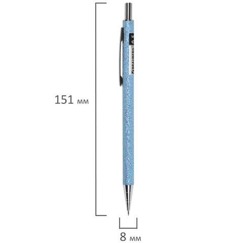 Карандаш механический 0,5 мм + грифели HB 12 штук на блистере, BRAUBERG "OCEAN BLUE", 181970 - МСК «Форвард»