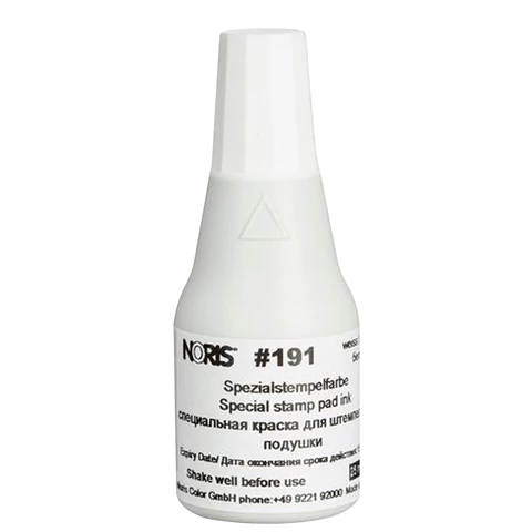 Краска штемпельная NORIS БЕЛАЯ 25 мл (универсальная, для глянцевой бумаги, металла, пластмасс и т.д.), 191Аб 238400