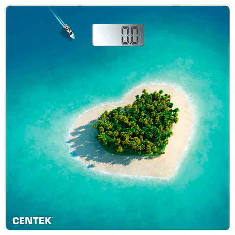 Весы напольные CENTEK CT-2428 "Остров", электронные, вес до 180 кг, квадрат, стекло, с рисунком, CT-2428 Остров 457576 - МСК «Форвард»