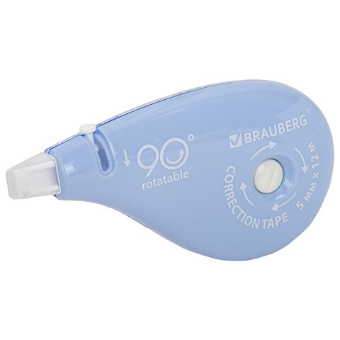 Корректирующая лента BRAUBERG PASTEL 5 мм х 12 м, вращающийся наконечник 90°, ВЫГОДНАЯ УПАКОВКА 3 штуки в блистере,механизм перемотки,272489 - МСК «Форвард»