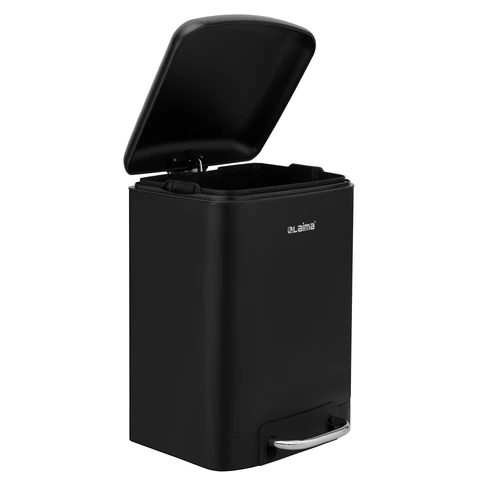 Ведро мусорное с педалью 6 л, крышка с доводчиком, черное матовое, металл, LAIMA ULTRA, 701564 - МСК «Форвард»