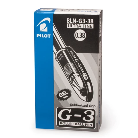 Ручка гелевая с грипом PILOT "G-3", ЧЕРНАЯ, корпус прозрачный, узел 0,38 мм, линия письма 0,2 мм, BLN-G3-38, BLN-G3-38 B 141845 - МСК «Форвард»