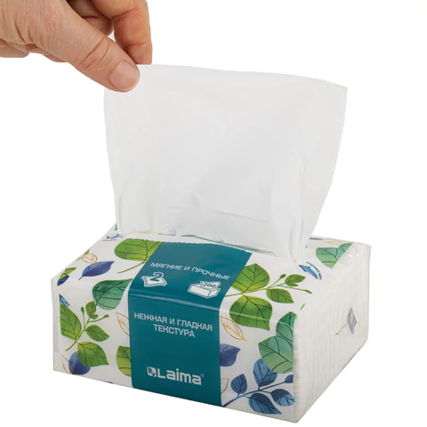 Салфетки косметические 200 шт. в упаковке, 2 слоя, 13,5х19 см, LAIMA PREMIUM UNIT PACK, 116357 - МСК «Форвард»
