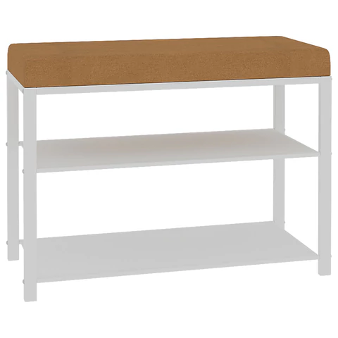 Банкетка для обуви "Торонто-23S", 670х300х490 мм, 2 полки, металл/ткань, белая/бежевая, БТ23СББ ZMI 700923