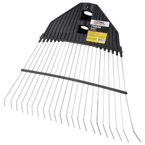 Грабли веерные проволочные, ширина 38 см, БЕЗ ЧЕРЕНКА, тулейка/черенок 25 мм, ГРАНДМАСТЕР, 700349 - МСК «Форвард»