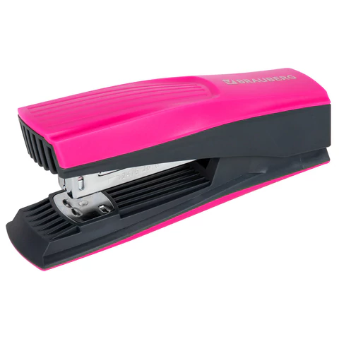 Степлер №24/6, 26/6 BRAUBERG "SUPER", до 30 листов, маджента и черный, 272740 - МСК «Форвард»