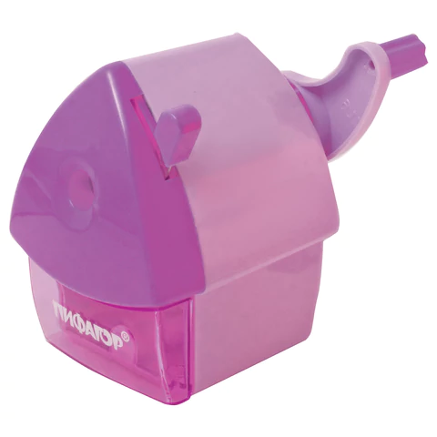 Точилка механическая ПИФАГОР "Домик гнома", корпус розовый, 270424