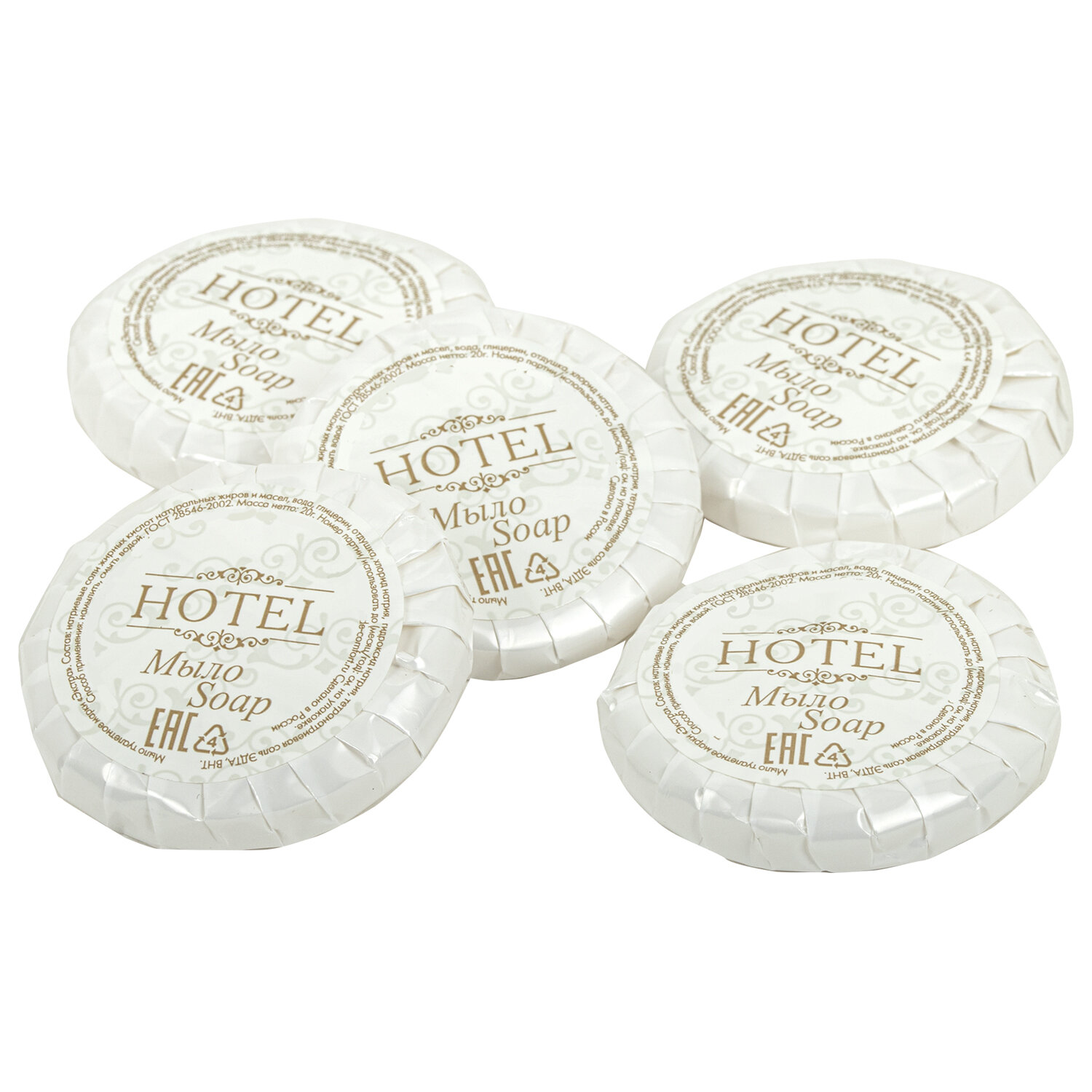 Мыло одноразовое 20 г, КОМПЛЕКТ 300шт, HOTEL, саше, гофра,  2000117  608052