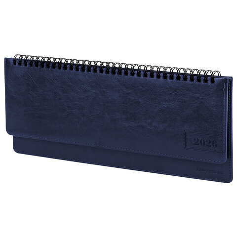 Планинг настольный недатированный 305x140мм BRAUBERG Imperial под кожу, 60л, синий, 11169 111694