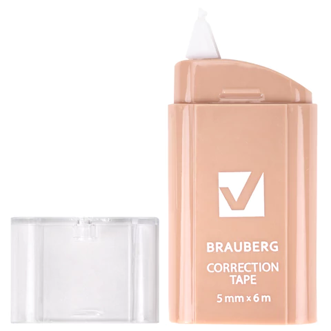 Корректирующая лента BRAUBERG COMPACT PASTEL, 5 мм х 6 м, КОМПЛЕКТ 6 штук, пенал с zip-lock, 272496 - МСК «Форвард»