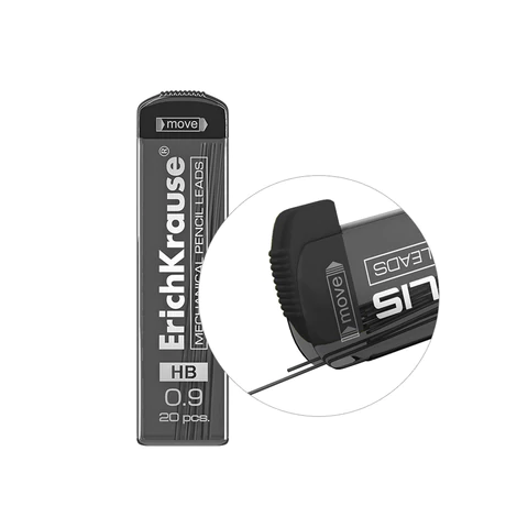 Грифели запасные для механических карандашей 0,9 мм ERICH KRAUSE, HB, КОМПЛЕКТ 20 ШТ,, 48144 182134 - МСК «Форвард»