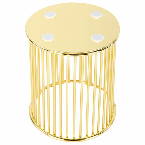 Органайзер стаканчик для косметики и мелочей MONTE VITA, металлический, 100х80 мм, золото, 272484 - МСК «Форвард»