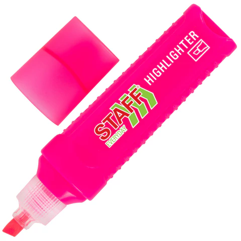 Текстовыделитель STAFF "EVERYDAY HL-707", РОЗОВЫЙ, линия 1-5 мм, скошенный наконечник, 152544 - МСК «Форвард»