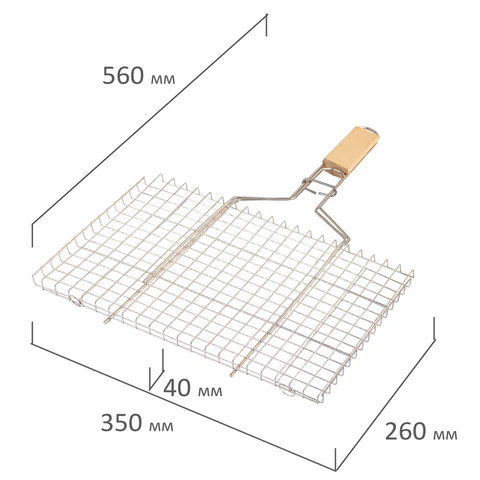 Решетка-гриль универсальная, размер 350х260 мм, глубина 15 мм, никелированное покрытие, РГУ2НЭ 701749 - МСК «Форвард»