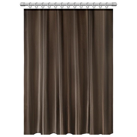 Шторка для ванной ПОЛИЭСТЕР, 180х180 см, кольца в комплекте, КОРИЧНЕВЫЙ БРИЛЛИАНТ, PRIMILA (ПРИМИЛА), 700091 - МСК «Форвард»